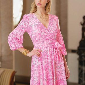 Pink Lilly Pulitzer Chace wrap dress barely worn